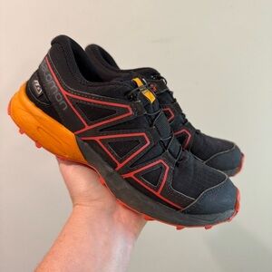 Salomon Kids Speedcross Hiking Shoes Black Orange Size 4
